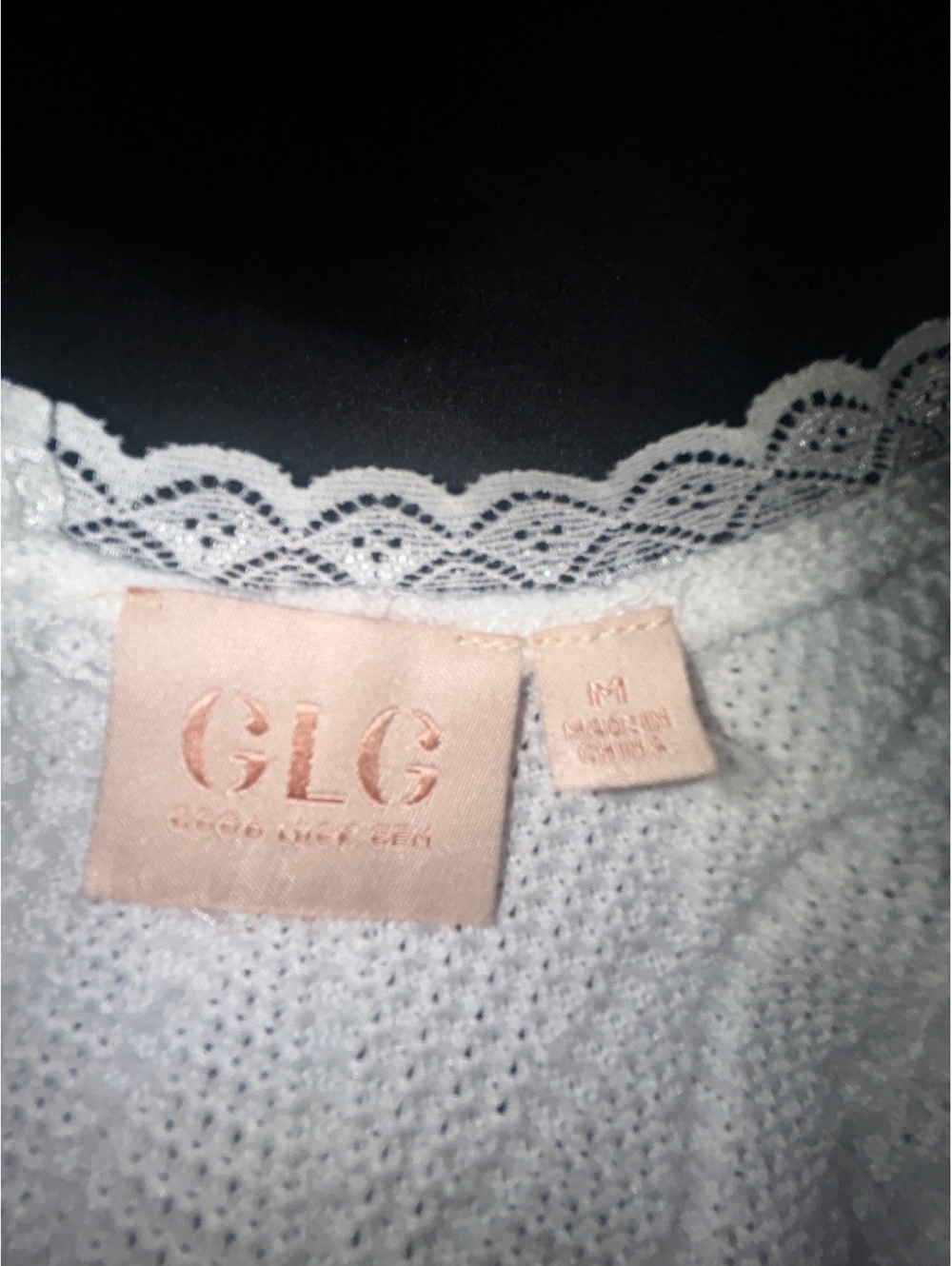 GLG GOOD LUCK GEM White Lace Trim Button-Front Knit Tank Top Medium